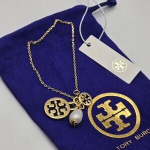 NEW Tory Burch Faux Pearl Kira 18K Plated Bracelet Stackable Classic Basic Work